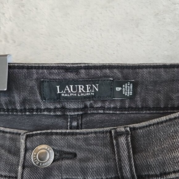 Lauren Ralph Lauren Relaxed Taper Jeans Womens Size 6 Black High Rise Stretch - Picture 7 of 7